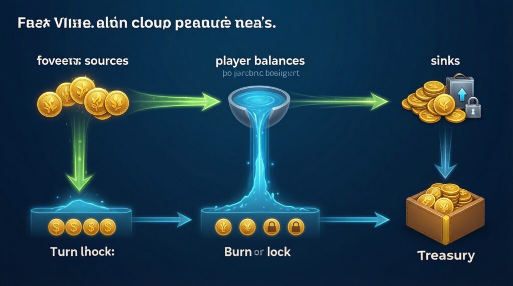 ทำความเข้าใจ Tokenomics ของเกม Web3: Supply, Sink, Burn และความยั่งยืนของเศรษฐกิจ - иллюстрация