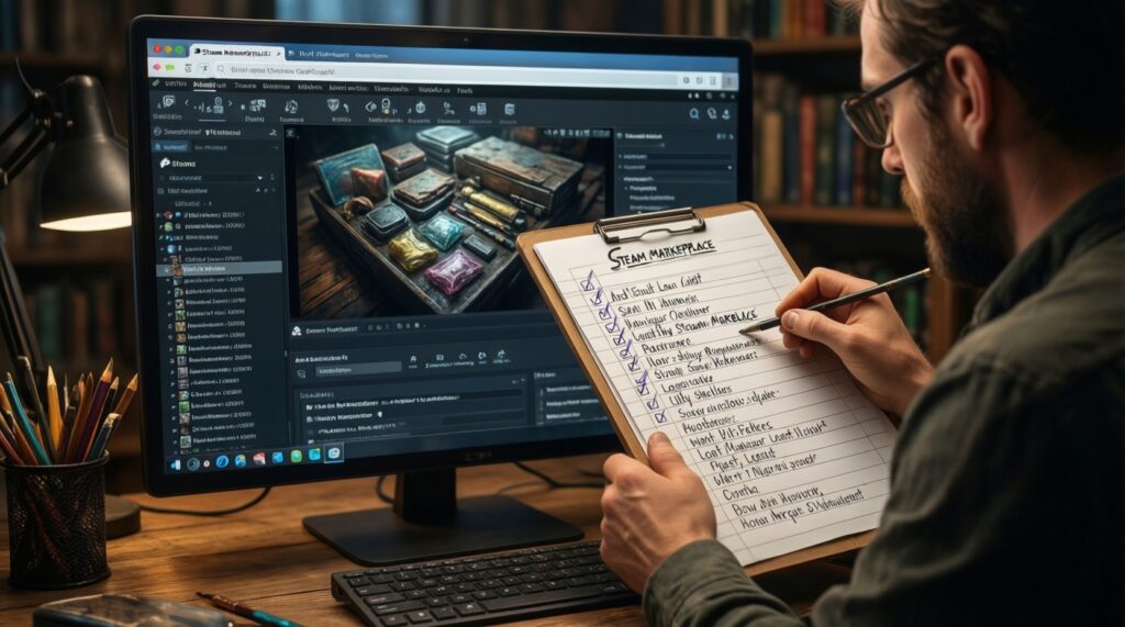 คู่มือเทรดไอเทม Steam แบบมือโปร: อ่านกราฟราคา เช็กสภาพคล่อง และหลีกเลี่ยงโดนโกง - иллюстрация