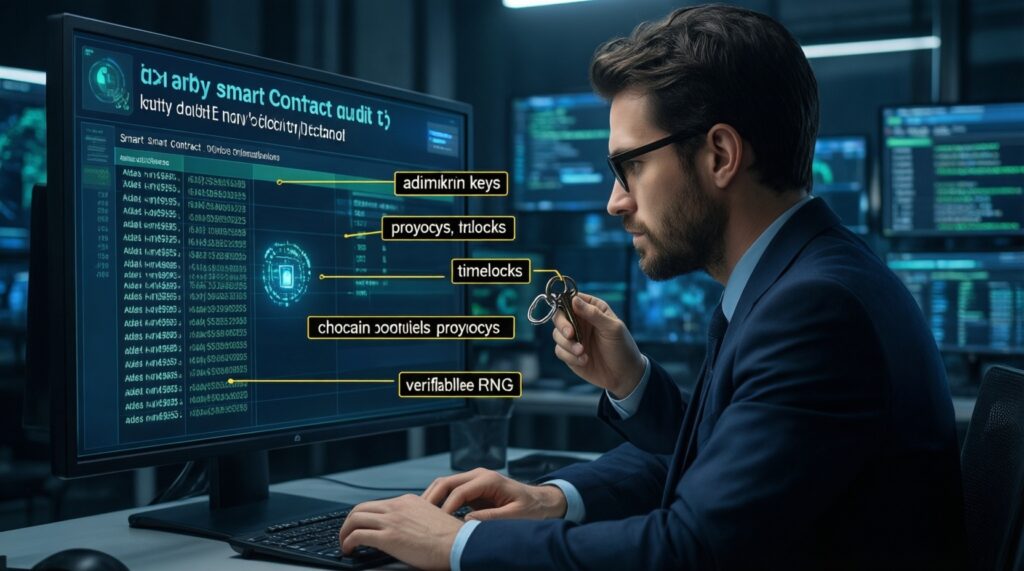 วิธีเลือกคาสิโน/แพลตฟอร์ม Web3 ที่น่าเชื่อถือ: Smart Contract Audit และสิ่งที่ต้องตรวจ - иллюстрация
